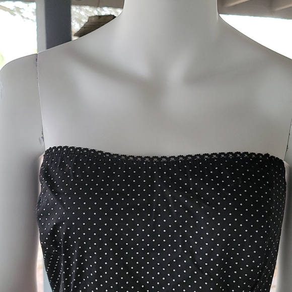 Retro 50s Style Pin-Up Strapless Polka Dot Dress - Picture 4 of 12